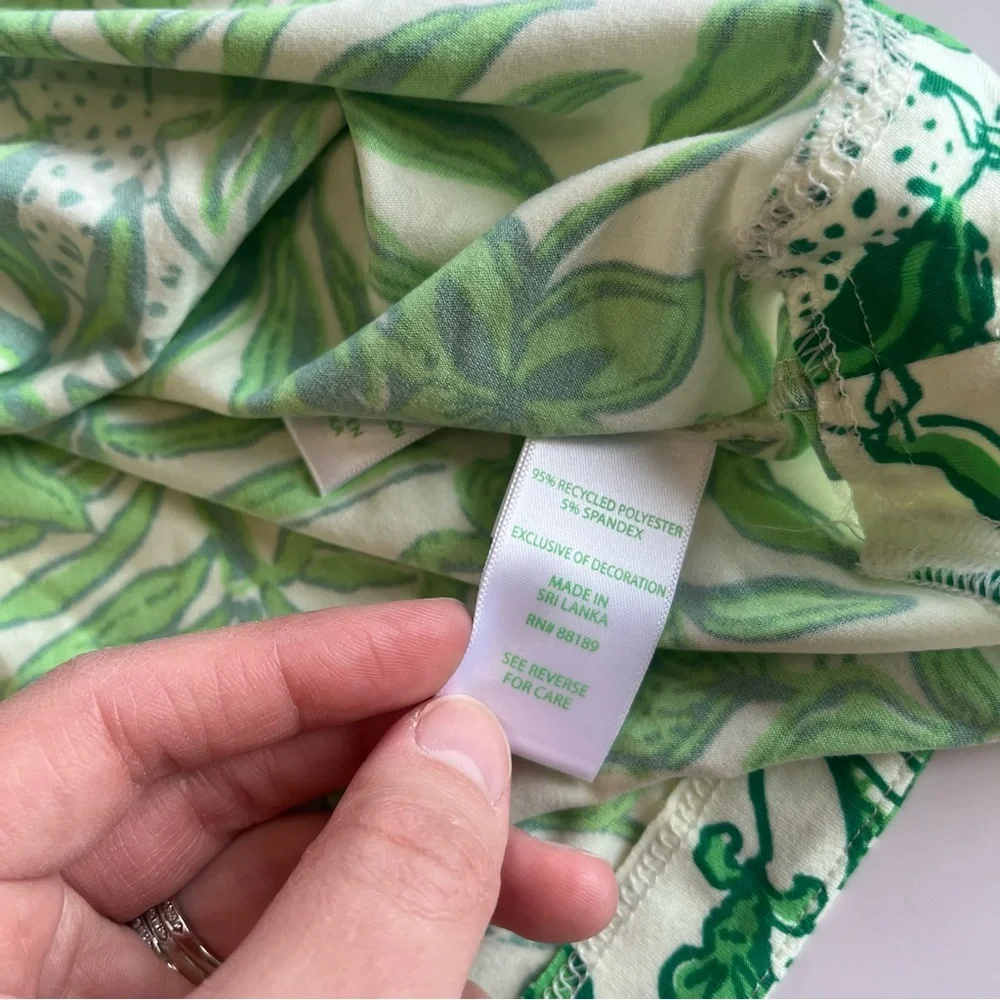 Lilly Pulitzer Women's Medium Margene PJ Sleep Dress Leaf Green Pink Escape Plan